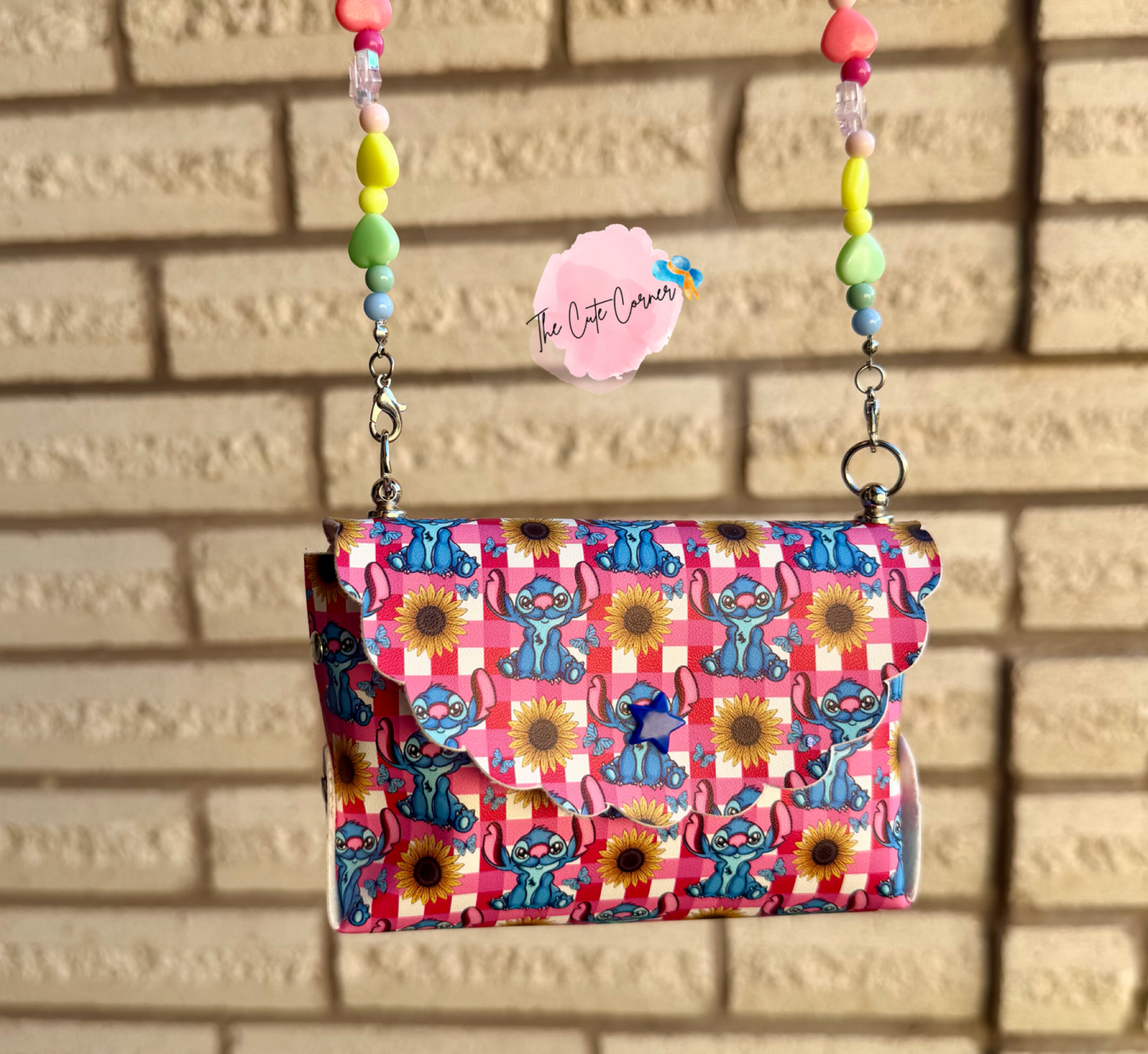 PINK STITCH SUNFLOWER PURSE