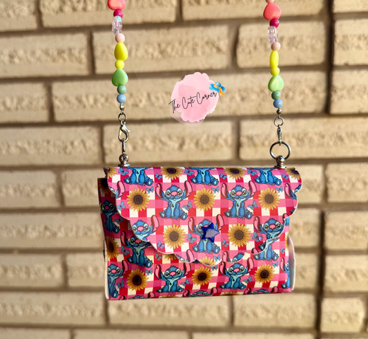 PINK STITCH SUNFLOWER PURSE