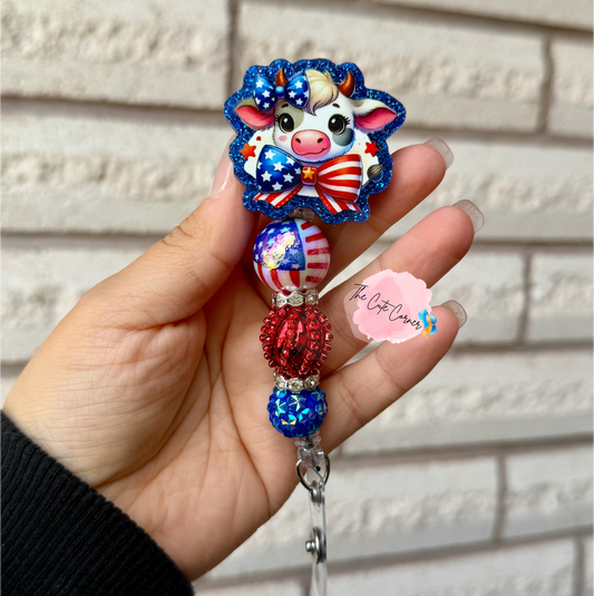 4TH OF JULY MOO MOO BADGE REEL