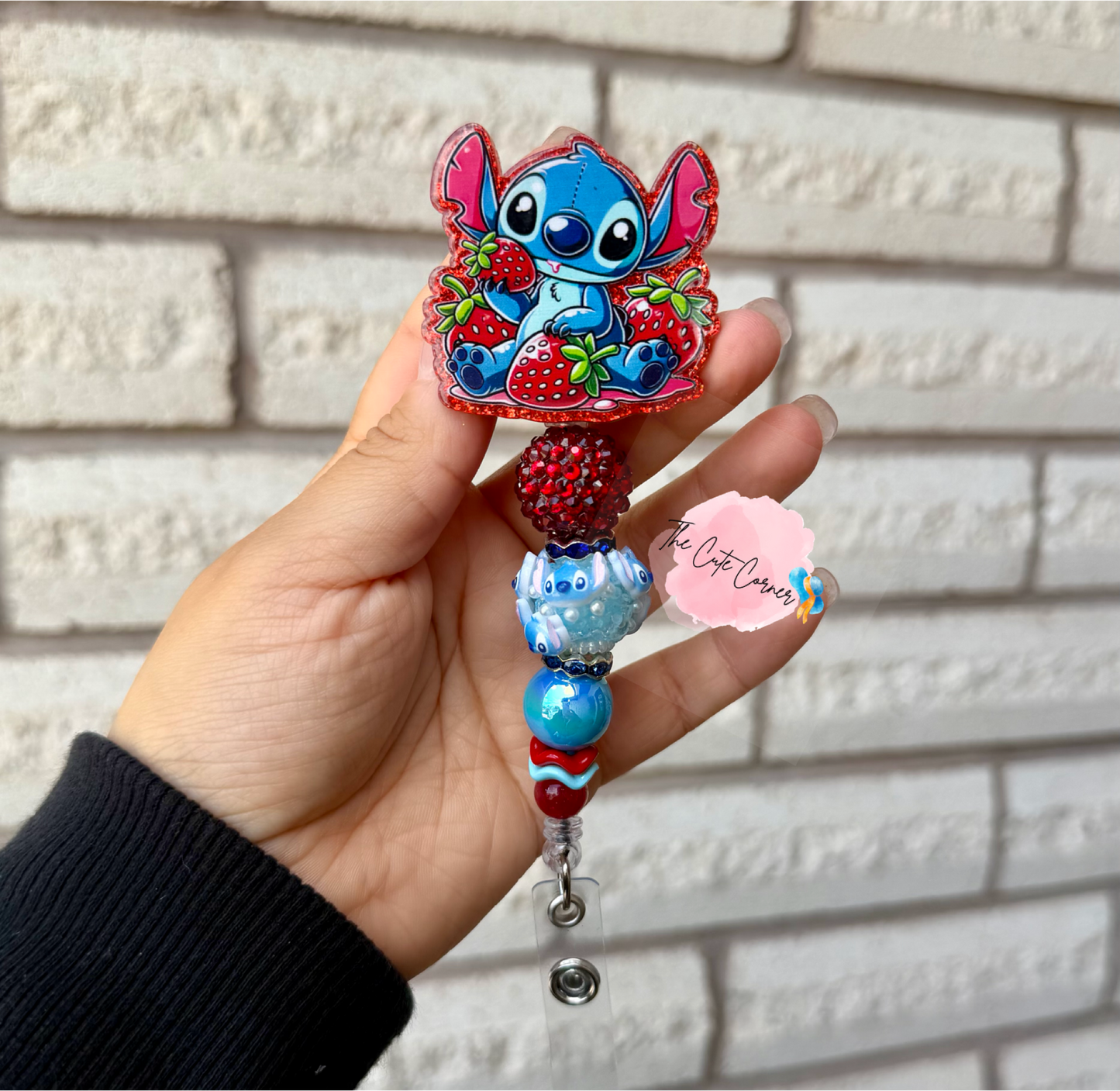 STITCH STRAWBERRY BADGE REEL