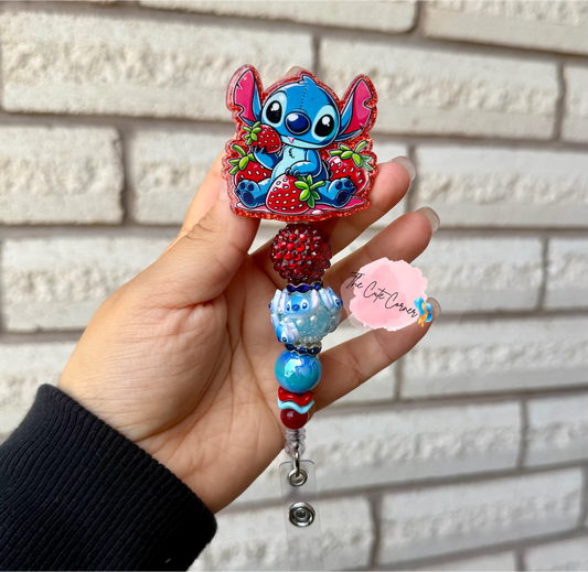 STITCH STRAWBERRY BADGE REEL